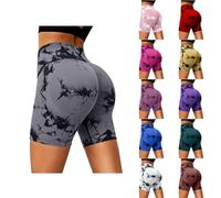 2026 Womens Shorts Gym Shorts for Women Tie-dye Print High Waisted Tummy Control Butt Lifting Stretchy Chub Rub Seamless Anti Chafe Shorts for Hiking Cycling Yoga Running Sport Workout