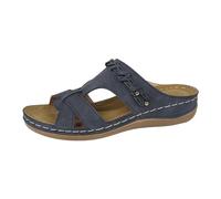 2026 Women's Summer Plain Flowers Hollow Breathable Slope with Thick Base Large Sandals Slippers, blue, 6 UK