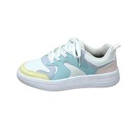 2026 Womens Trainers Couples Korean Version of The Trend Lace Up Color Matching Casual Board Shoes Breathable Light Fashion Sports (Light Blue, 6.5)