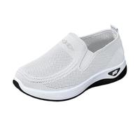 2026 Womens Trainers Women's Casual Shoes Lightweight Comfortable Breathable Sneakers for Everyday Wear Flat Slip On Design with Mesh Upper Perfect All Seasons (White, 5.5)
