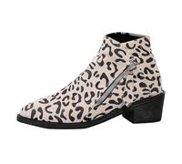 2026 Women's Western Leopard Print Ankle Boot (Beige, 5)
