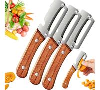 2026 Wooden Kitchen Tool,Kitchen Multi-Function Stainless Steel Thickened Fruit Peeler Knife,Multifunctional Vegetable Peeler Stainless Steel for Fruit Apple Potato Pumpkin Papaya (3PCS)