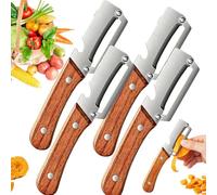 2026 Wooden Kitchen Tool,Kitchen Multi-Function Stainless Steel Thickened Fruit Peeler Knife,Multifunctional Vegetable Peeler Stainless Steel for Fruit Apple Potato Pumpkin Papaya (4PCS)