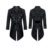 2026 World Book Day Costumes Tailcoat Gentleman's Formal Coat Aristocratic Tailcoat For Cosplay And Gothic Events (Black, XL)