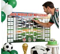 2026 World Cup 2-in-1 Schedule Poster & 48-Team Final Round Collection Showcase，Polyester Material Functional Poster，World Cup Matches Fixtures，Great Gifts for Soccer Fans (180 × 110 cm)
