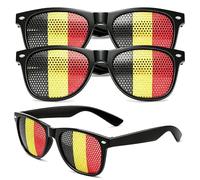 2026 World Cup Fan Glasses,3PCS Flag Sunglasses, Pinhole Classic Shades, Lightweight Accessory for Sports Events, Parties & Celebrations,Creative Photo Prop, Unisex Fashion (Belgium)