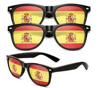 2026 World Cup Fan Glasses,3PCS Flag Sunglasses, Pinhole Classic Shades, Lightweight Accessory for Sports Events, Parties & Celebrations,Creative Photo Prop, Unisex Fashion (Spain)