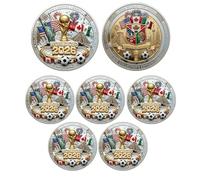 2026 World Cup Memorial Challenge Coin 5 Pcs Global Football Festival Commemorative Coin, Double-Sided Metal Multi-National Flags Collectible, for Soccer Fans & Collectors