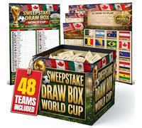 2026 World Cup Sweepstake Kit with Draw Box - All 48 Teams Flags Cutouts Funny Odds Cards with Draw Result Sheet - Sweepstake Kit for Sports Clubs, Workplaces, Friends Groups