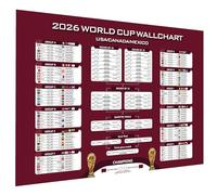 2026 World Cup Wallchart, USA/Canada/Mexico, Tournament Bracket Tracker with Groups and Knockout Stages