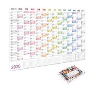 2026 Year Calendar Poster - Large Wall Calendar with Creative Simple Design | January to December 2026 Planner for Bedroom, School, Work, Apartment and Classroom