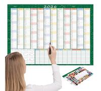 2026 Year Calendar, Stain Resistant and Writable - Yearly Wall Calendar for 12 Months of the Year - For Study Residence Living Room Room Apartment Students Teachers Teens