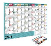 2026 Year Hanging Calendar features an organized monthly summary schedule paper calendar with clear label of removable stickers