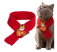 2026 Year Horse Cat Scarf - Chinese Red Warm Knitted Photo Prop, Small Dog Scarf | For Winter Festivals, Holidays, Garden Photos, Indoor & Outdoor