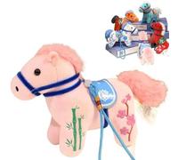 2026 Year of The Horse Chinese New Year Ornaments, Chinese Zodiac Horse Pendant Statues Plush Toy Chine-se New Yea-r Mascot Figurine Stuffed Animal Hanging Ornament for Spring Festival Home Decor