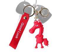 2026 Year of The Horse Keychain - Cute Black Horse Mascot Pendant | Soft Rubber Cartoon Charm for Bags, Backpacks and Keys (Random Language Pattern) Travel New Year