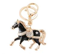 2026 Year Of The Horse Keychains, Sparkling Horses Year Keyring for Bag Backpack Decorations Zodiac Souvenir Gift (Black)