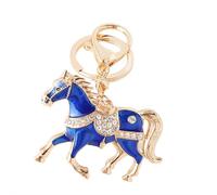 2026 Year Of The Horse Keychains, Sparkling Horses Year Keyring for Bag Backpack Decorations Zodiac Souvenir Gift (Blue)