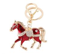 2026 Year Of The Horse Keychains, Sparkling Horses Year Keyring for Bag Backpack Decorations Zodiac Souvenir Gift (Red)
