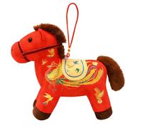 2026 Year of the Horse Mascot Plush Animal Toy Spring Festival Bag Pendant | for Adults Collectors Students Office Travellers Cars Trucks Backpacks, Red 12 cm, Se référer au
