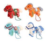 2026 Year Of The Horse Plush Keychain, Soft Stuffed Animal Keyring, 4 Piece Cute Plush Keychains Charm, Funny Pendant For Key Bag Wallet Car Decor, Chinese New Year Gift For Women Men Girls Boys Teens