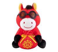 2026 Year of the Horse Plush Toy - Cute Mascot Blessing Souvenir Doll with Soft Cuddly Fabric, Symbol of Good Luck and Prosperity for Festive Decoration and Collectors | for Bedroom W