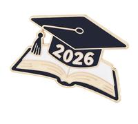 2026 Year Themed Enameled Brooch Badge Pin Symbolizing Knowledge and Success for Graduation Ceremony Academic Achievement Pin, One Size, as described