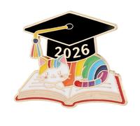 2026 Year Themed Enameled Brooch Badge Pin Symbolizing Knowledge and Success for Graduation Ceremony Graduation Year Gift