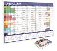 2026 Year Wall Calendar Featuring Holiday Date Annual Goal Section Reusable Sticker for Organized Home Office Planning Paper Calendar