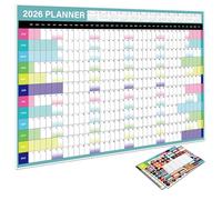 2026 Year Wall Calendar Featuring Holiday Date Annual Goal Section Reusable Sticker for Organized Home Office Planning Paper Calendar