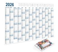 2026 Year Wall Calendar Featuring Holiday Date Annual Goal Section Reusable Sticker for Organized Home Office Planning Paper Calendar
