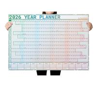 2026 Year Wall Planner - A1 Size (84.1cm x 59.4cm) 150GSM - Horizontal Linear layout - Inc. Bank Holidays (UK) - Folded