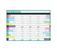 2026 Year Wall Planner Wall Calendar Large Jan to Dec Yearly Planner Full Year Planning Chart Large Format Paper Folded Design for Easy Display for Home Planning and Decoration (Green)
