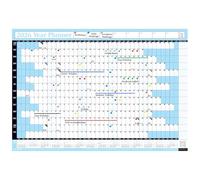 2026 Year Yearly Annual Office Home Wall Planner Calendar Chart Poster/Includes UK & Ireland Bank Holidays/Unmounted Unlaminated (Sky Blue, Extra Large 68cm x 100cm - Rolled)