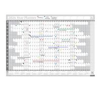 2026 Year Yearly Annual Office Home Wall Planner Calendar Chart Poster/Includes UK & Ireland Bank Holidays/Unmounted Unlaminated (Grey, Extra Large 68cm x 100cm - Rolled)