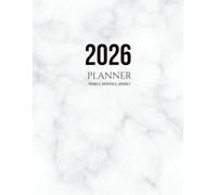 2026 Yearly, Monthly & Weekly Planner, Marble: Large 8.5 x 11", Minimalist, Professional, Clean & Elegant Organization with Budget, Notes, Contacts, Password Pages & Inspirational Bible Verse