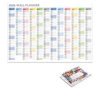 2026 Yearly Planner Calendar Family Home Dated Yearly PlannersFull Year to View Calendars 74x52.5cm for Daily Scheduling English Annual Calendar Friendly Desk Organiser