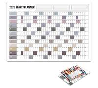 2026 Yearly Planner Calendar Family Home Dated Yearly PlannersFull Year to View Calendars 74x52.5cm for Daily Scheduling English Annual Calendar Friendly Desk Organiser