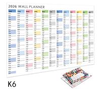 2026 Yearly Wall Calendar Poster With Stickers Large Planning Schedule Home Office Organization Time Management Tool Schedule Planner, Large Multi Month Reusable Poster