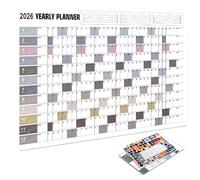 2026 Yearly Wall Calendar Poster With Stickers Large Planning Schedule Home Office Organization Time Management Tool Schedule Planner, Large Multi Month Reusable Poster