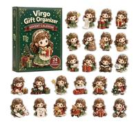 2026 Zodiac Advent Calendar 24 Days 2D Acrylic Star Sign Ornaments | Each zodiac has 2 unique designs - open daily to reveal a different celestial style.