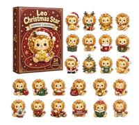 2026 Zodiac Advent Calendar 24 Days 2D Acrylic Star Sign Ornaments | Each zodiac has 2 unique designs - open daily to reveal a different celestial style.