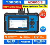 TOPDON OBD2 Code Reader Scanner ArtiDiag600S, 9 Reset Service for Oil/BMS/ABS/SAS/EPB/DPF/TPMS/Throttle/Injector Coding, ABS/SRS/Engine/Transmission Car diagnostic tool, Free Lifetime Upgrade