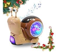 2026's New Auto Moving Interactive Snail for Pet Play Dancing Musical with Music and Glowing Features (Brown)