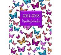 2027-2028 Monthly Calendar: 2 Years From January 2027 to December 2028 with Holidays & Inspirational Quotes, Large Size 8.5x11, Butterflies Design