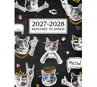 2027-2028 Monthly Planner: 2-Year Calendar, Large Print, from January 2027 to December 2028 Featuring a Cute and Quirky Cat Collage Design