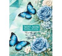 2027-2028 Monthly Planner: 2 Year From January 2027 to December 2028 with Holidays | Flower And Butterfly Cover