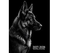 2027-2028 Monthly Planner: 2 Year From January 2027 to December 2028 with Holidays | German Shepherd Black Cover