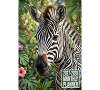2027-2028 Monthly Planner: Zebra Animal themed Cover Two-Year Calendar Organizer with Monthly Goals, To-Do Lists, Notes, Vision Board and Contacts