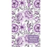 2027-2028 Monthly Pocket Planner: Purse Size 2-Year Pocketbook Organizer | January to December Dated Agenda with Purple Flower & Butterfly Cover, Small Schedule Book, Federal Holidays